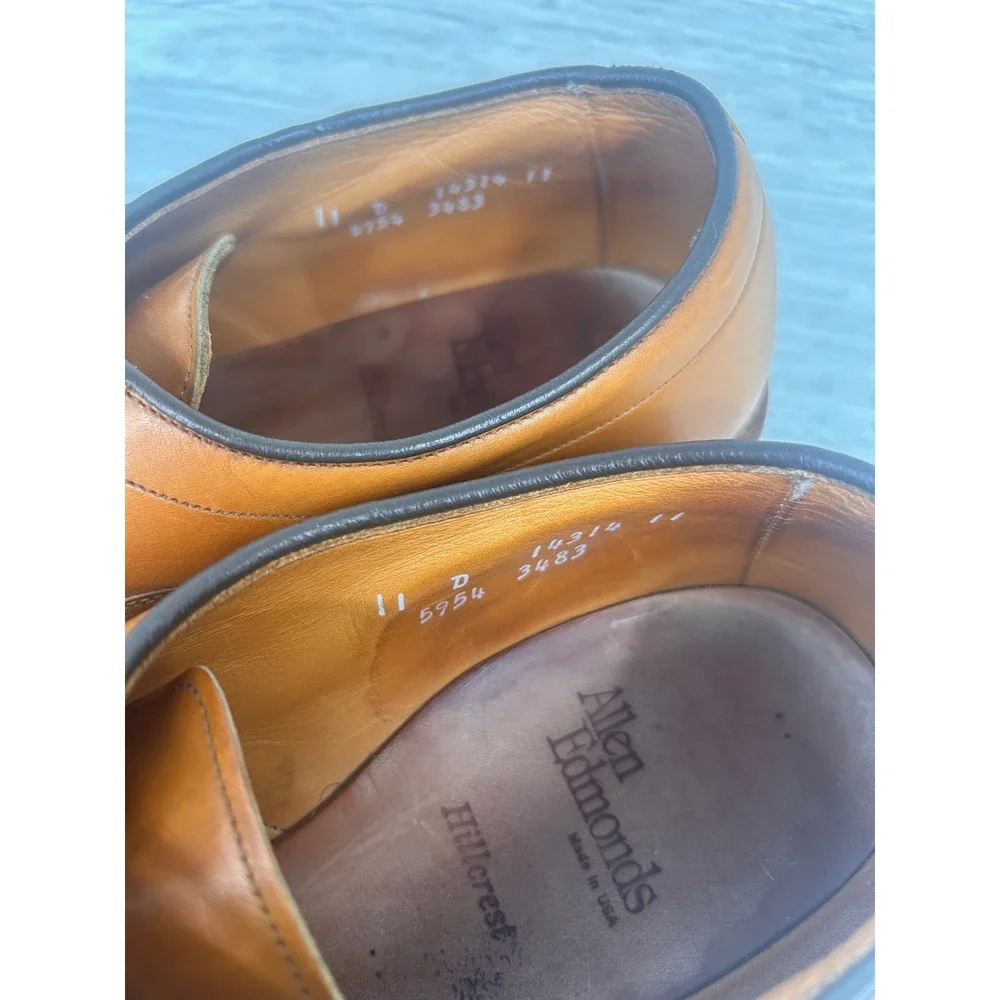 Allen Edmonds Hillcrest Mens Dress Shoes Leather‎ Oxfords Size 11 D Tan Brown